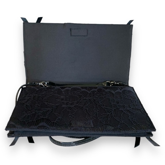 PRABAL GURUNG BLACK NYLON SHOULDER BAG BOWS NIEMAN MARCUS - Picture 4 of 6